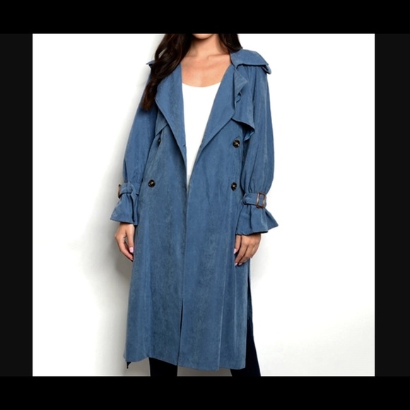 🆕️Blue Denim Color Long sleeve open front - Picture 3 of 3